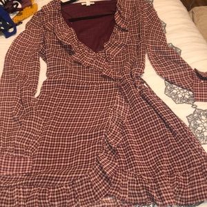 Long Sleeve Plaid Mini